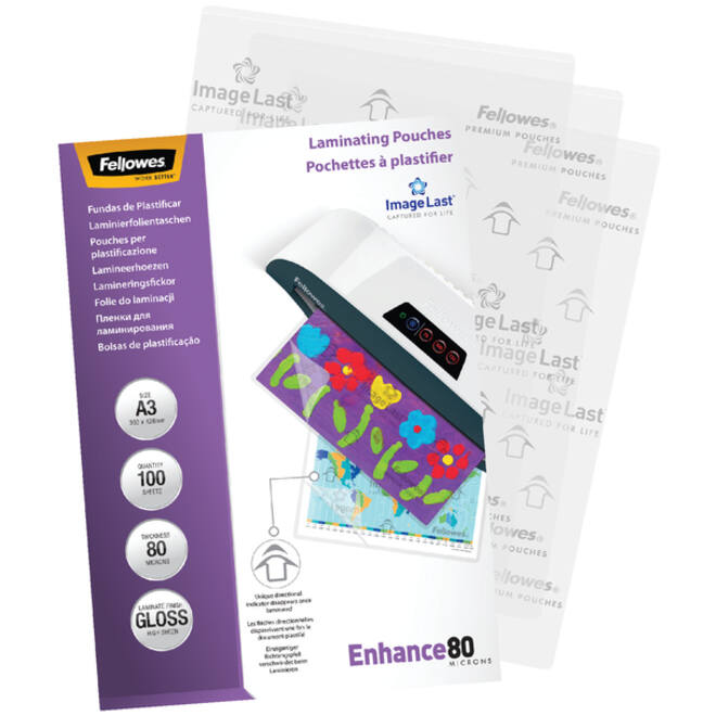 Lamineerhoes Fellowes A3 2x80micron glans 100stuks