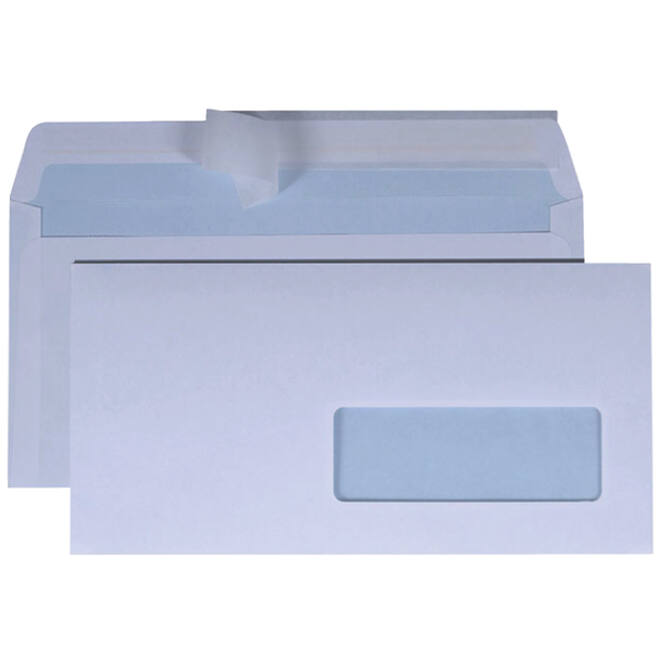 Envelop Quantore 114x229mm venster 4x11cm rechts zelfk 50st