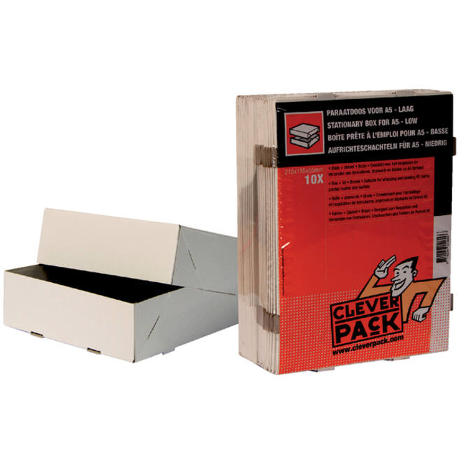 Paraatdoos CleverPack A5 218x155x55mm voor 500 vel wit pak à 10 stuks