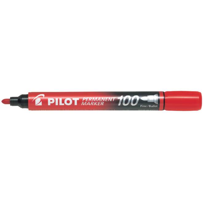 Viltstift PILOT 100 rond fijn rood