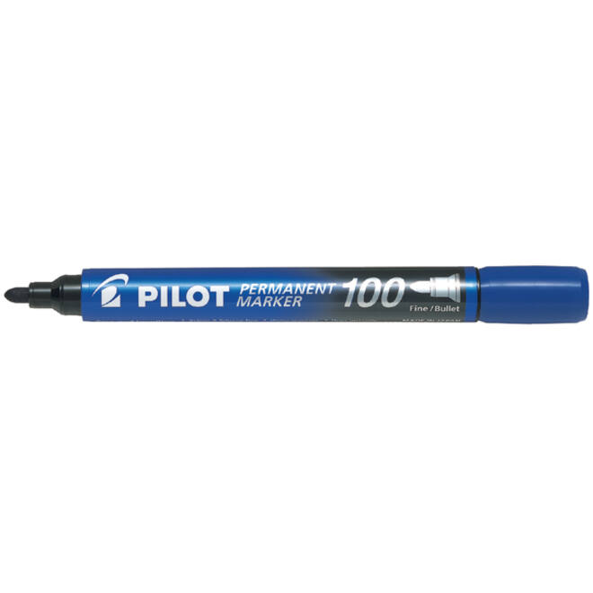 Viltstift PILOT 100 rond fijn blauw doos à 15+5 gratis