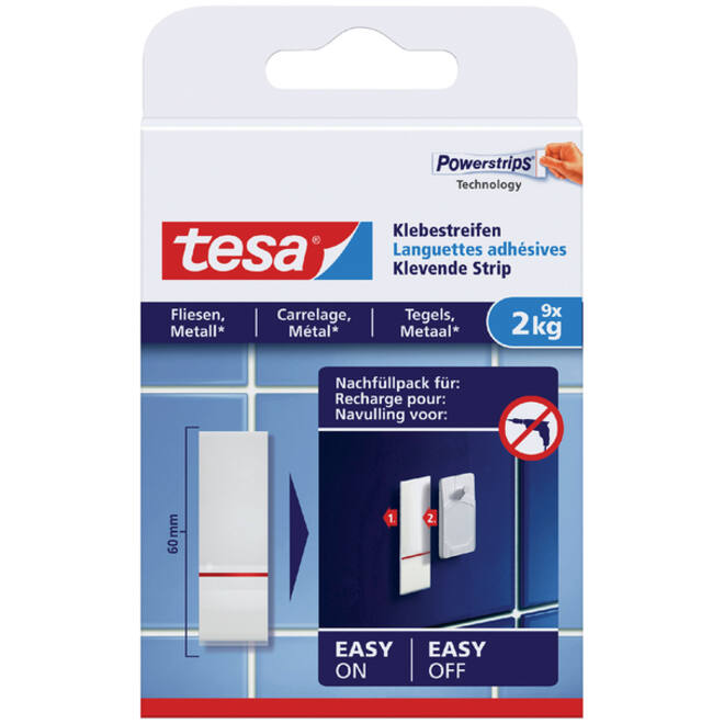 Kleefstrips tesa® tegels & metaal 2kg wit