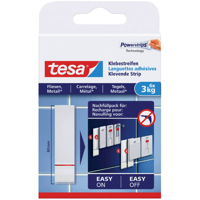 Kleefstrips tesa® tegels & metaal 3kg wit