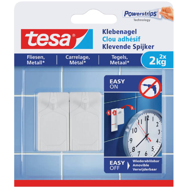 Klevende Spijker tesa® tegels & metaal 2kg wit