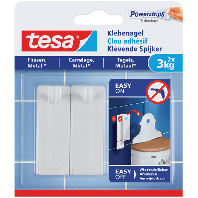 Klevende Spijker tesa® tegels & metaal 3kg wit