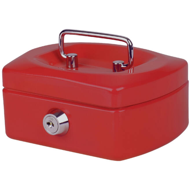 Geldkist Pavo met muntgleuf 125x95x60mm rood