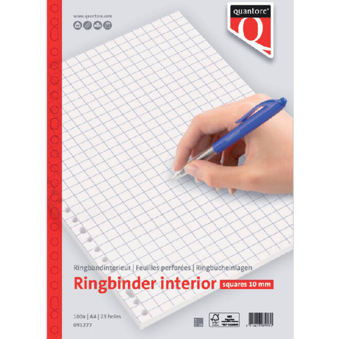 Interieur Quantore A4 23-gaats ruit 10mm 100vel