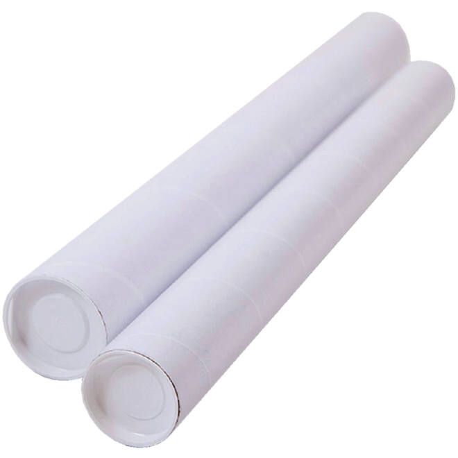 Verzendkoker CleverPack A2 450x50x1.5 met doppen wit pak à 5 stuks