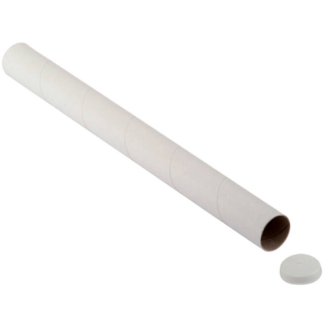 Verzendkoker CleverPack A0 850x50x1.5 met doppen wit pak à 20 stuks