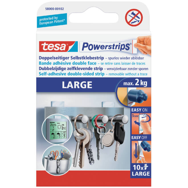 Kleefstrips tesa Powerstrips® LARGE dubbelzijdig 2kg