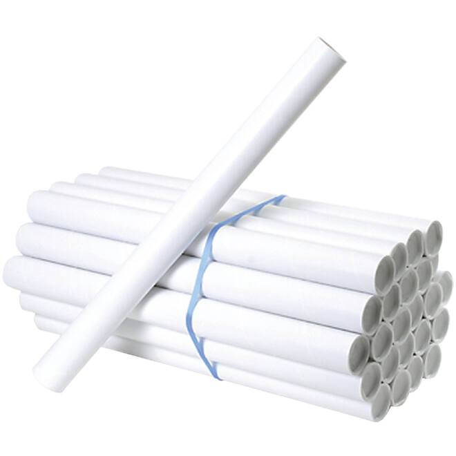Verzendkoker CleverPack A3 330x29.7x1.2 met doppen wit pak à 20 stuks