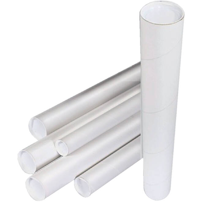 Verzendkoker CleverPack A2 450x50x1.5 met doppen wit pak à 20 stuks