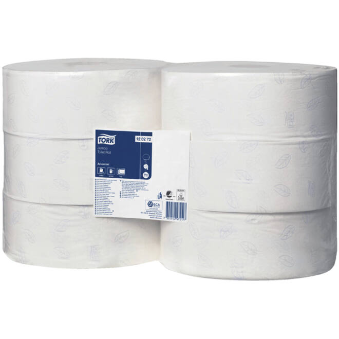 Toiletpapier Tork T1 Advanced jumbo 2-laags 360m wit 120272
