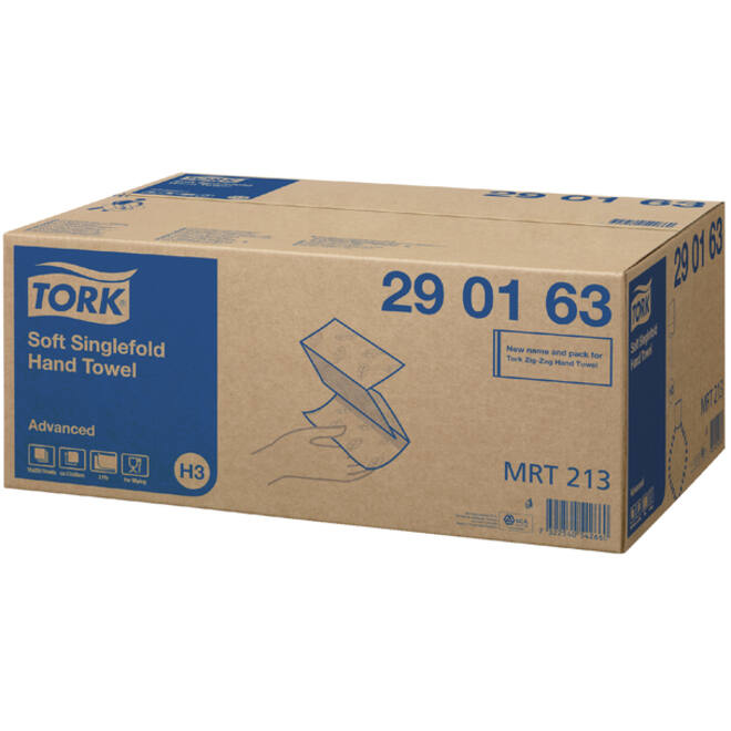 Handdoek Tork H3 Advanced Z-gevouwen 2-laags wit 290163