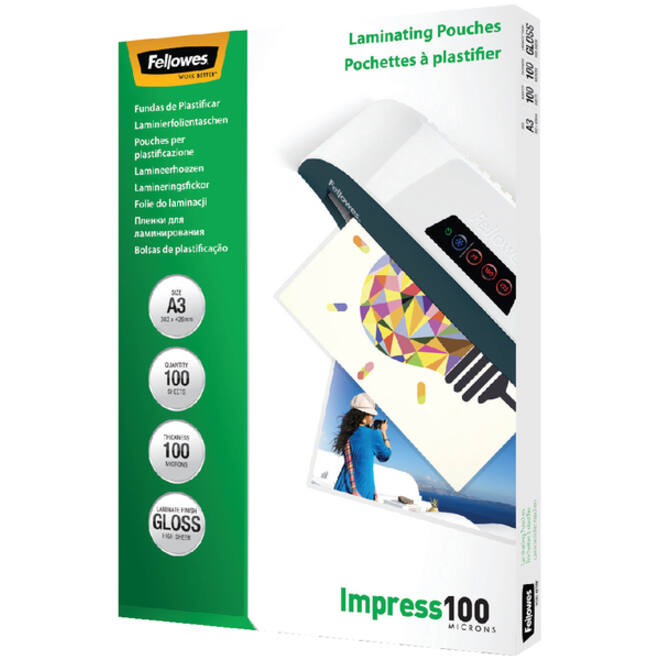 Lamineerhoes Fellowes A3 2x100micron glans 100stuks