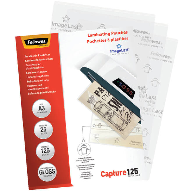 Lamineerhoes Fellowes A3 2x125micron glans 25stuks
