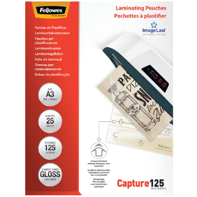 Lamineerhoes Fellowes A3 2x125micron glans 25stuks