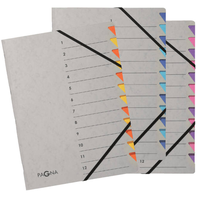 Sorteermap Pagna Easy A4 12 tabs lichtblauw/donkerblauw