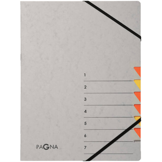 Sorteermap Pagna Easy A4 7 tabs geel/oranje