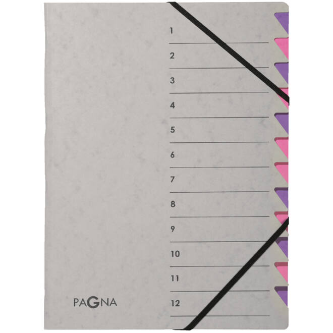 Sorteermap Pagna Easy A4 12 tabs paars/lila