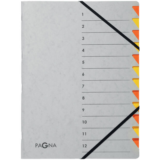 Sorteermap Pagna Easy A4 12 tabs oranje/geel