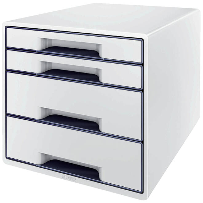 Ladenblok Leitz Wow Cube A4 maxi 4 laden wit/grijs