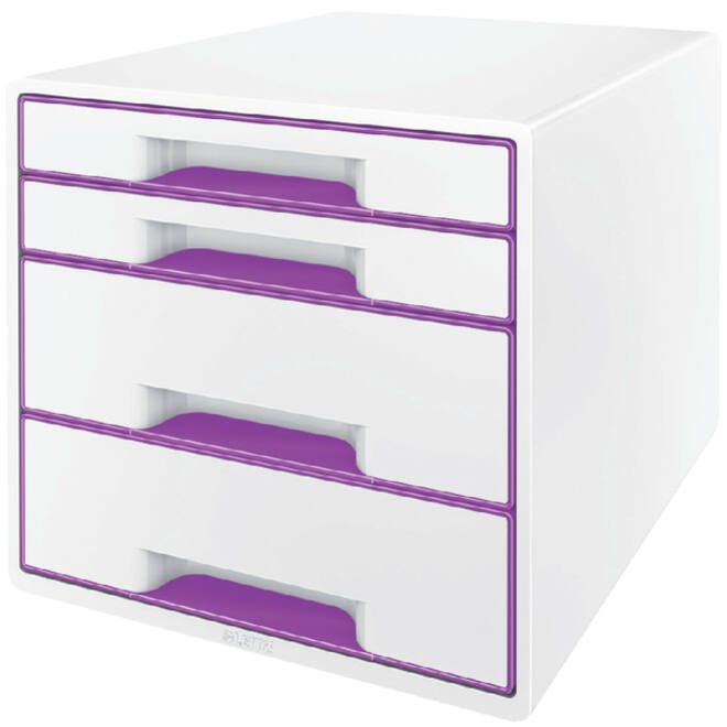 Ladenblok Leitz WOW 4 laden wit/paars