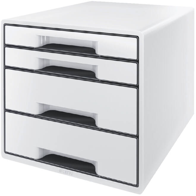 Ladenblok Leitz Wow Cube A4 maxi 4 laden wit/zwart