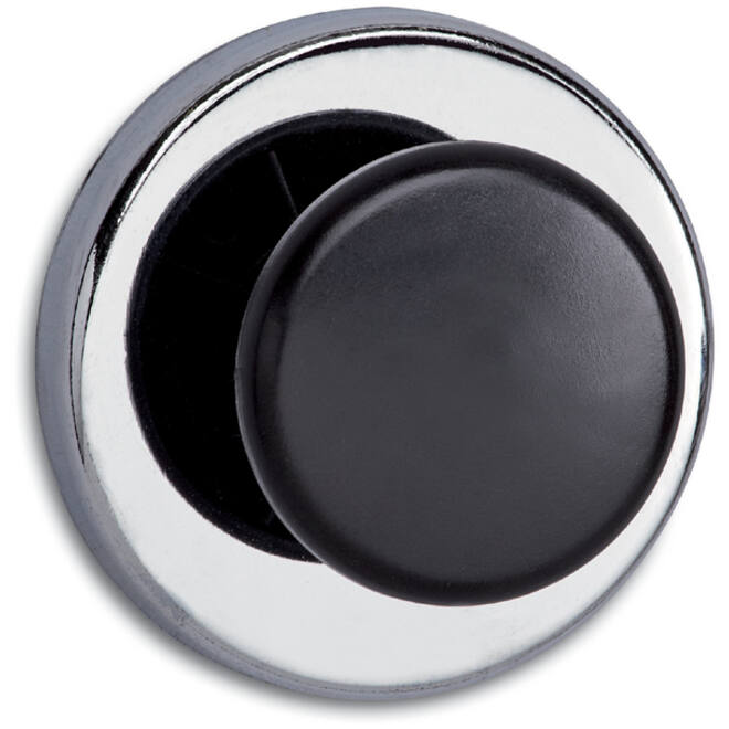 Magneet met knop MAUL Ø65mm trekkracht 12kg chroom/zwart