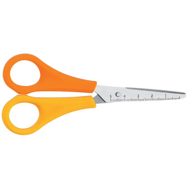 Kinderschaar Westcott 130mm spitse punt linkshandig geel/oranje