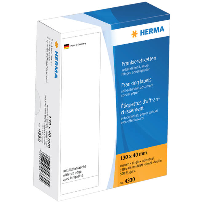 Frankeeretiket HERMA 4330 130x40mm 500stuks