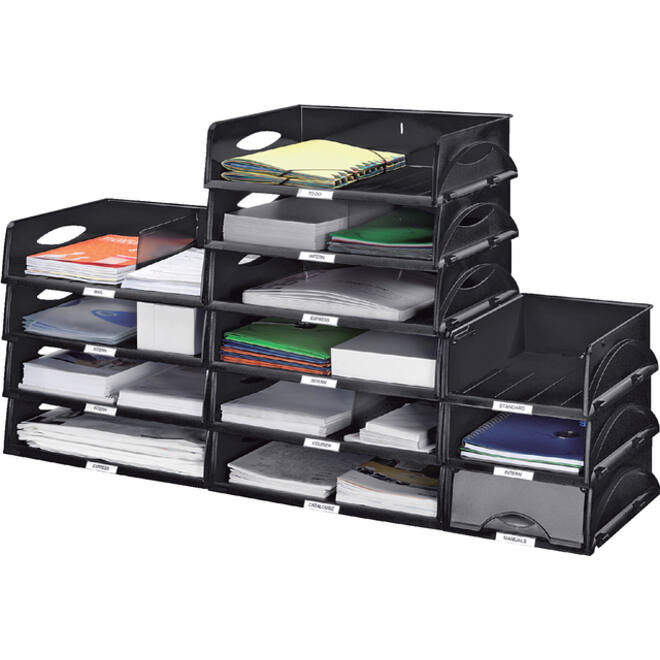 Brievenbak Leitz Sorty standaard A4 maxi dwars zwart