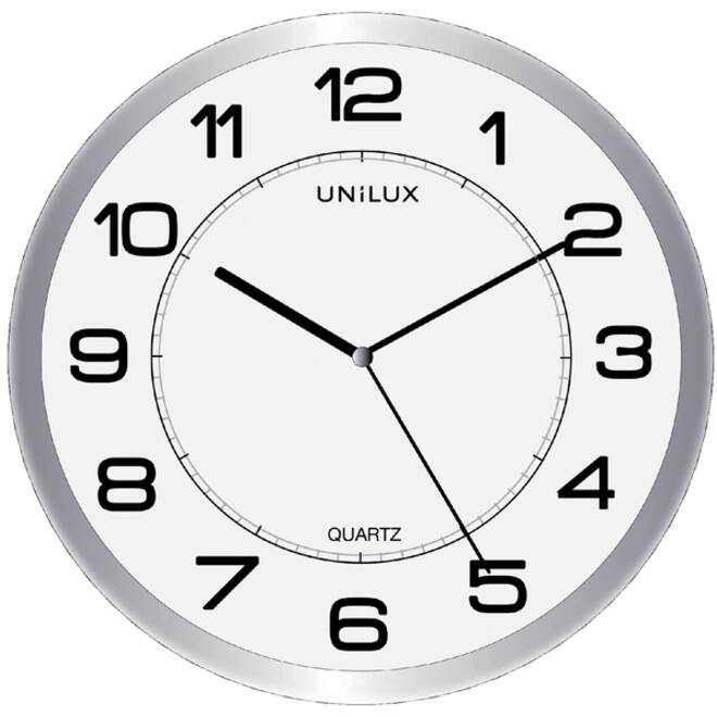 Wandklok Unilux Attraction Ø 22cm lichtgrijs/wit