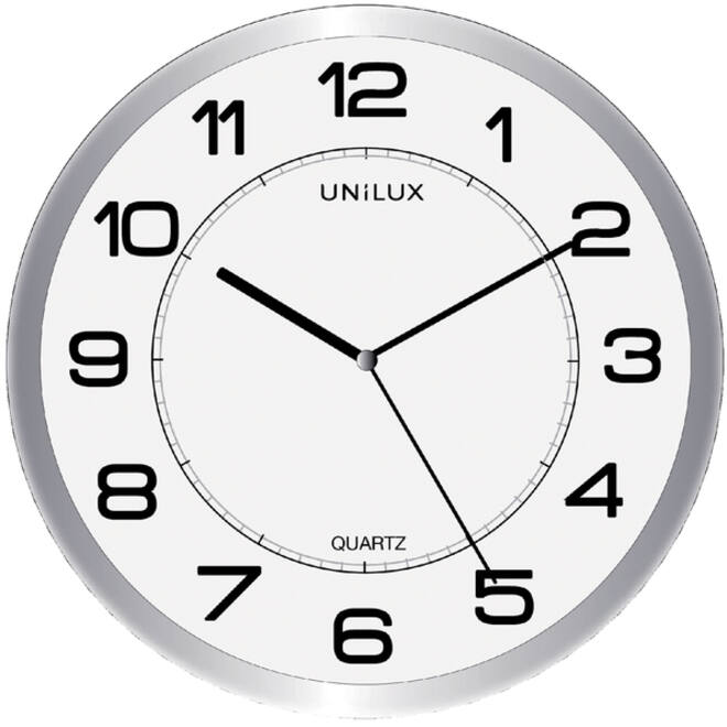 Wandklok Unilux Magnet Ø 30.5cm lichtgrijs/wit