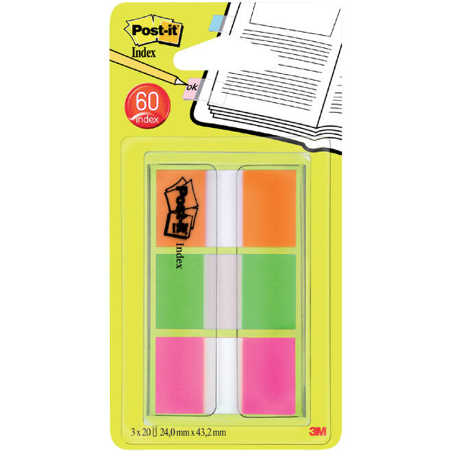 Indextabs Post-it 680 24mmx43.2mm assorti 60 tabs