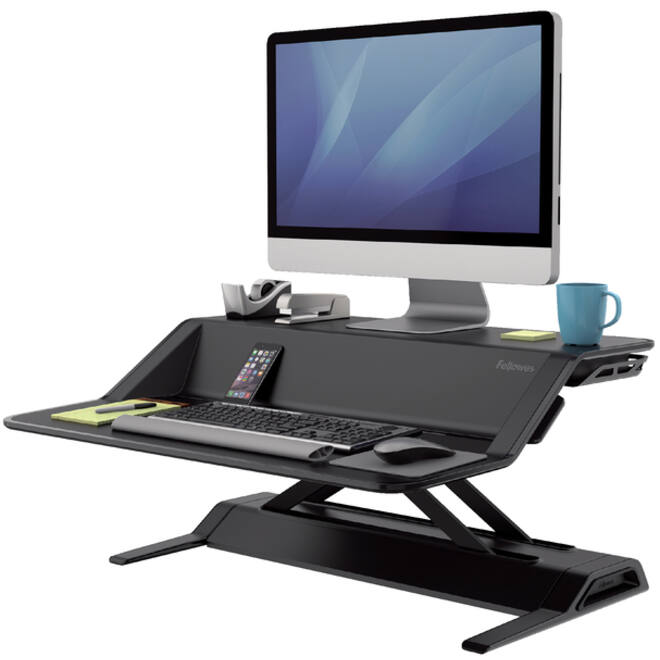 Zit-Sta werkplek Fellowes Lotus zwart
