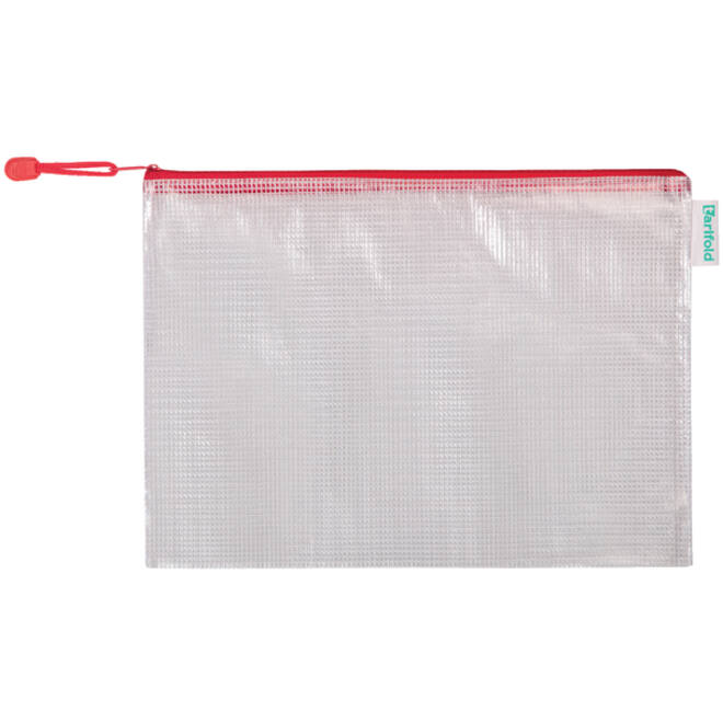 Opbergtas Tarifold met rits 330x240mm PVC rood