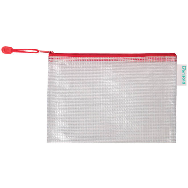 Opbergtas Tarifold met rits 235x165mm PVC rood