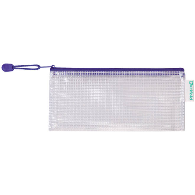Opbergtas Tarifold met rits 250x115mm PVC blauw