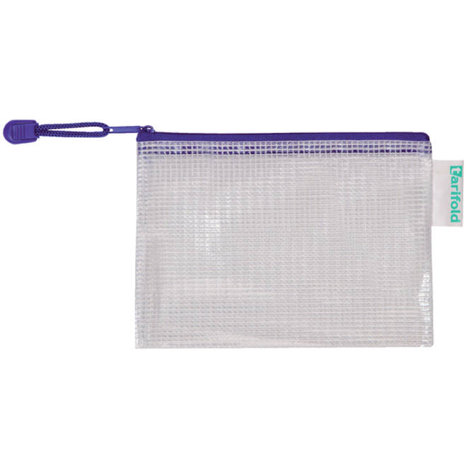 Opbergtas Tarifold met rits 175x125mm PVC blauw