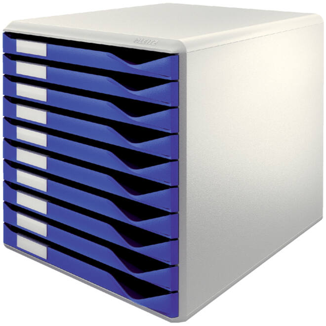 Ladenblok Leitz A4 10 laden blauw/wit