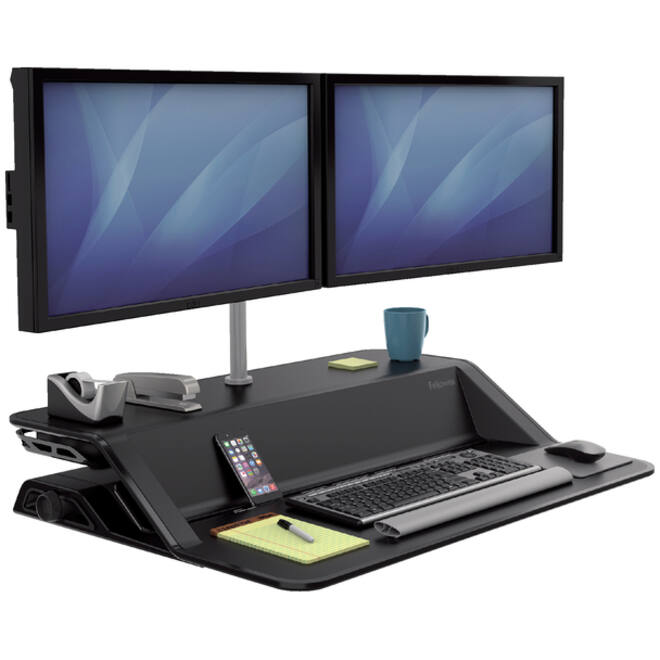 Zit-Sta werkplek Fellowes Lotus zwart
