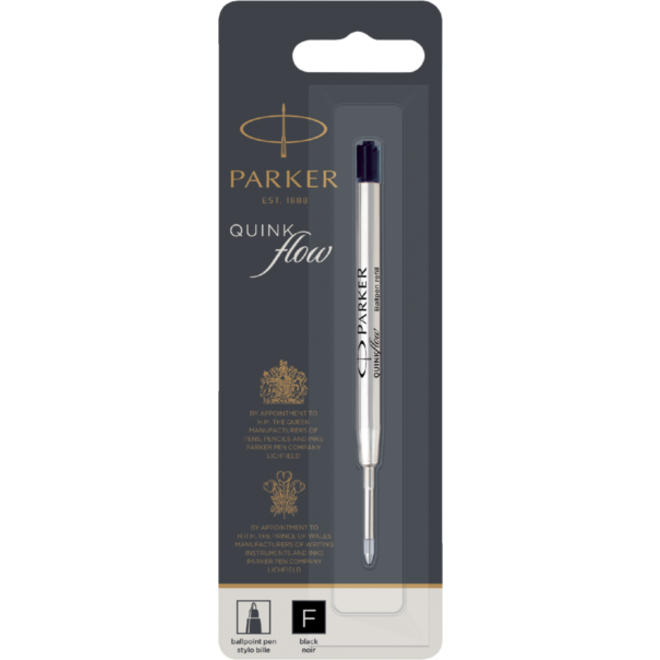 Balpenvulling Parker Quinkflow fijn zwart blister à 1 stuk