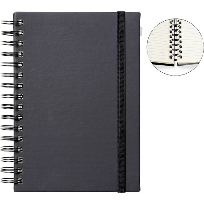 Notitieboek Quantore A5 spiraal lijn 192blz 80gr zwart