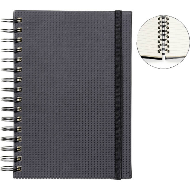 Notitieboek Quantore A5 spiraal tab lijn 192blz 80gr zwart