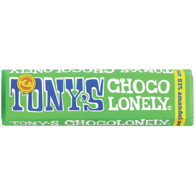 Chocolade Tony's Chocolonely amandel zeezout reep 47gr