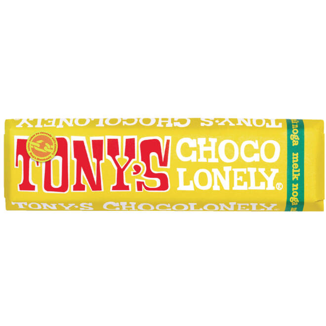 Chocolade Tony's Chocolonely melk noga reep 47gr