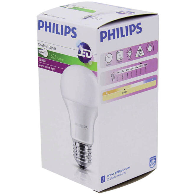 Ledlamp Philips CorePro LEDbulb E27 13,5W=100W 1520 Lumen
