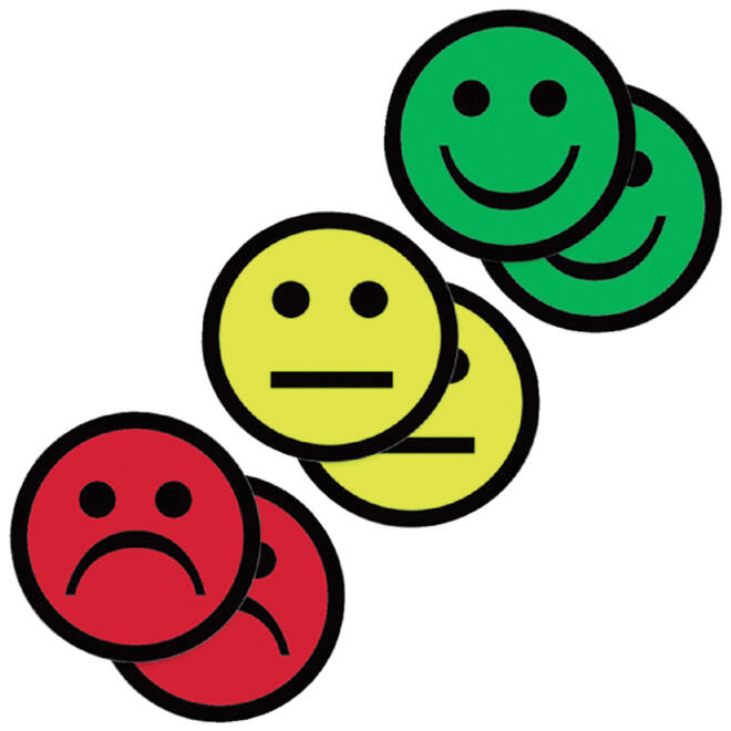 Magneet smiley 25mm emotie bedroefd rood