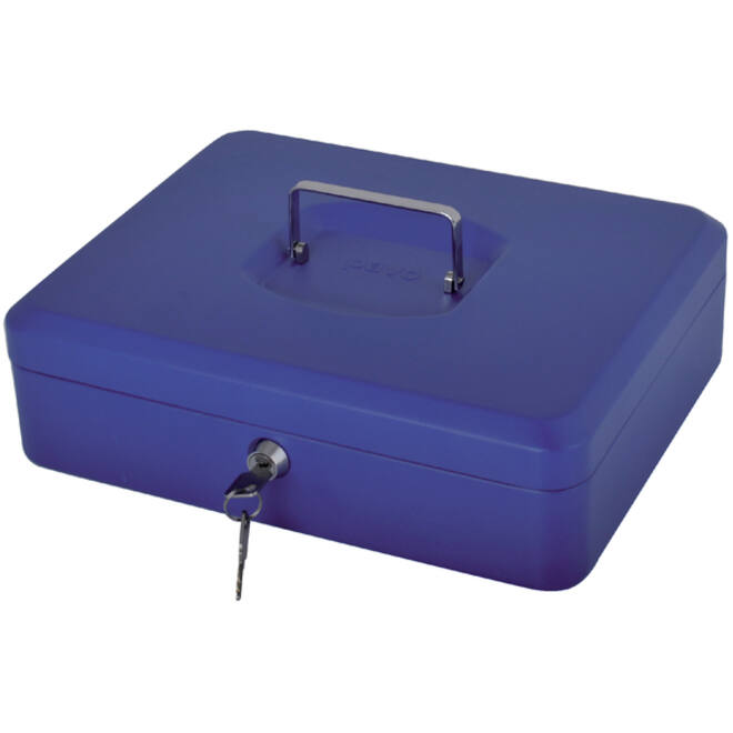Geldkist Pavo met muntsorteerbak 300x240x90mm blauw